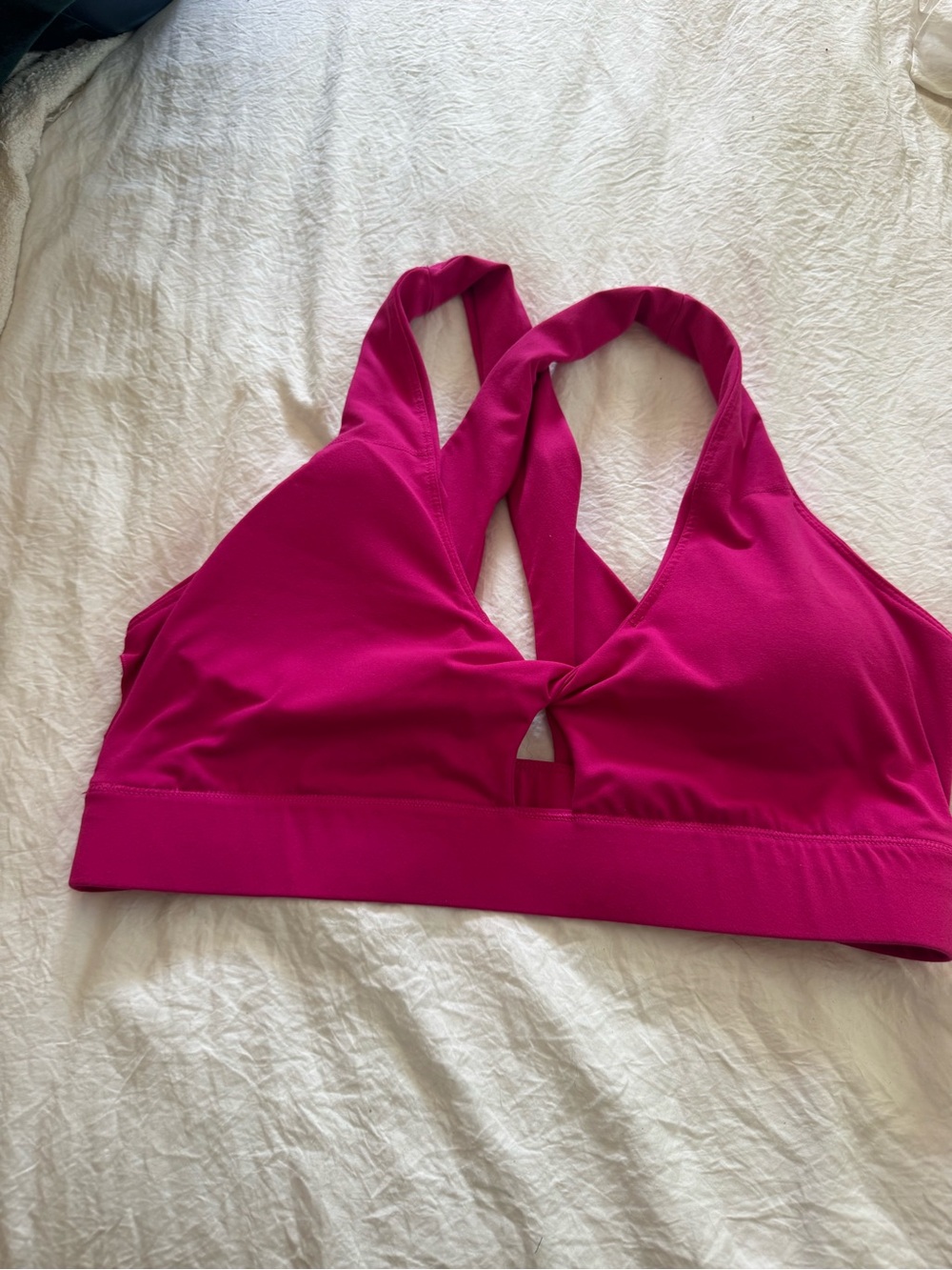 Fabletics Magenta Twist-Front Sports Bra